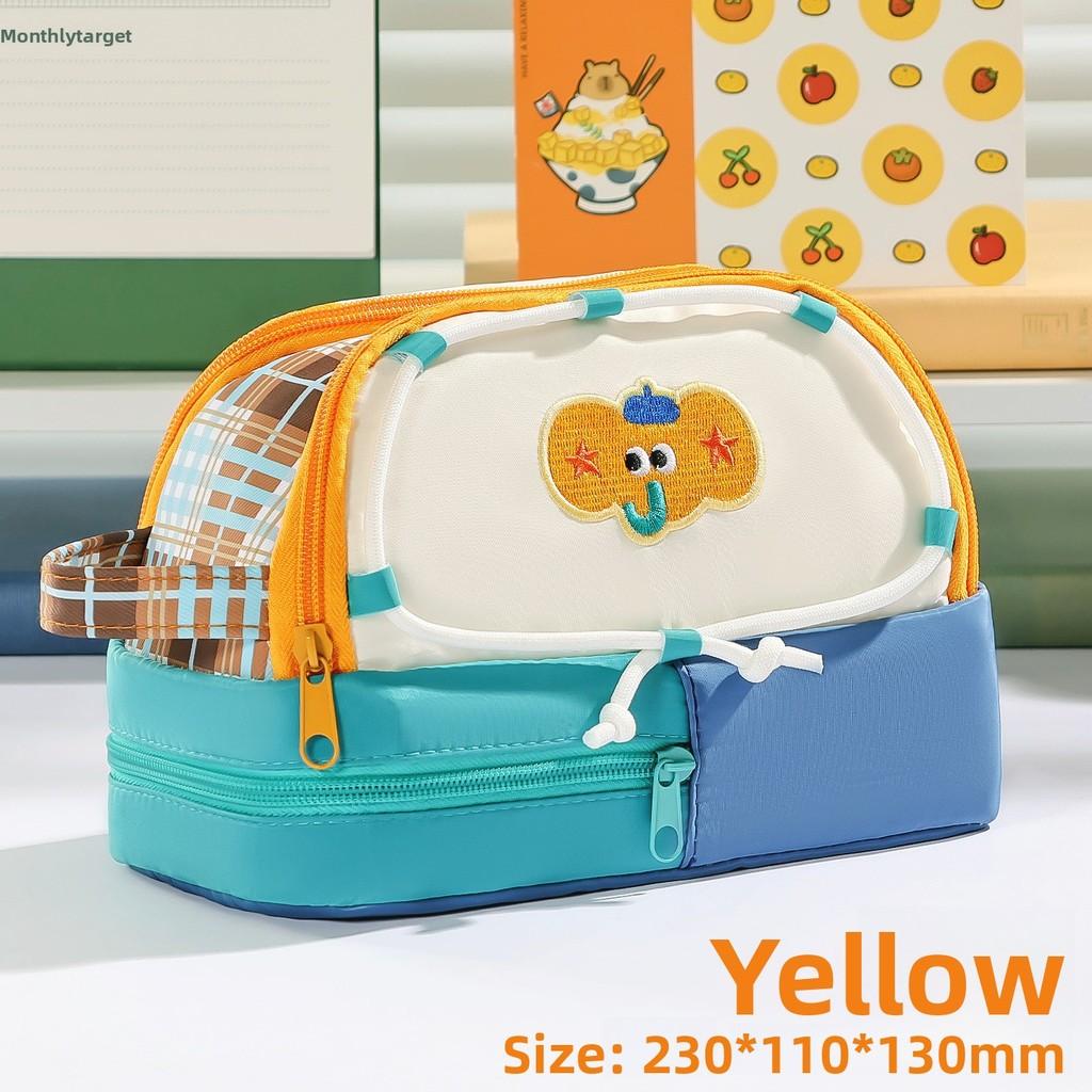 Cartoon Elephant Pen Case With Large Capacity Multi Function Storage For Kids And Students