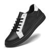 Men's Genuine Leather White Sports Shoes: Trendy, Breathable, Versatile British Casual Style.