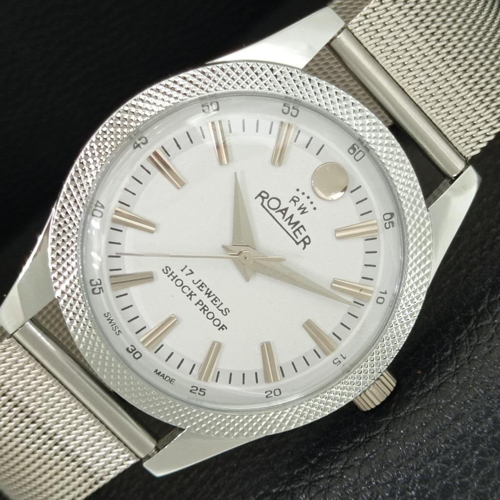 

SWISS VINTAGE HAND-WINDING MENS REFURBISHED WHITE COLOR DIAL WATCH a707158-1
