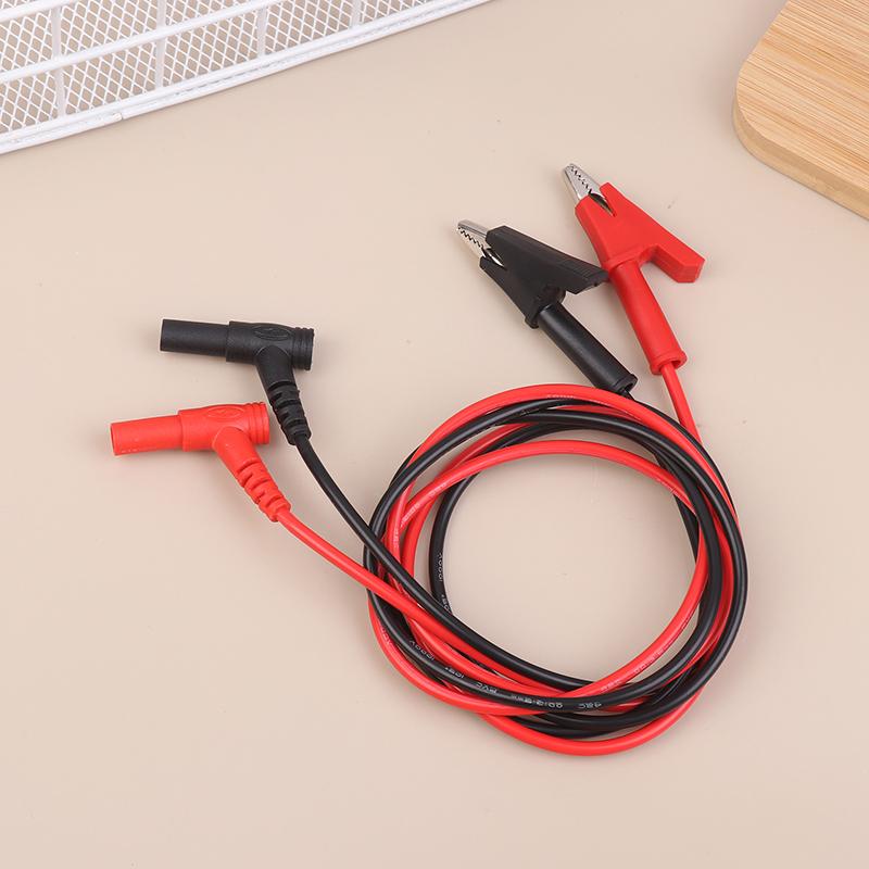 20A 90Cm Alligator Clip Til Bananstik Testkabel Ledning Forbinder Dobbelt Probe 4Mm Krokodillenæb Til Multimeter Måleværktøj