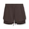 Men's Sports Shorts Double-layer Color Matching Fitness Running Breathable Solid Color Five Quarter Pants Shorts Men’s