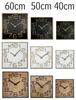 Digits oak wall clock 50cm white