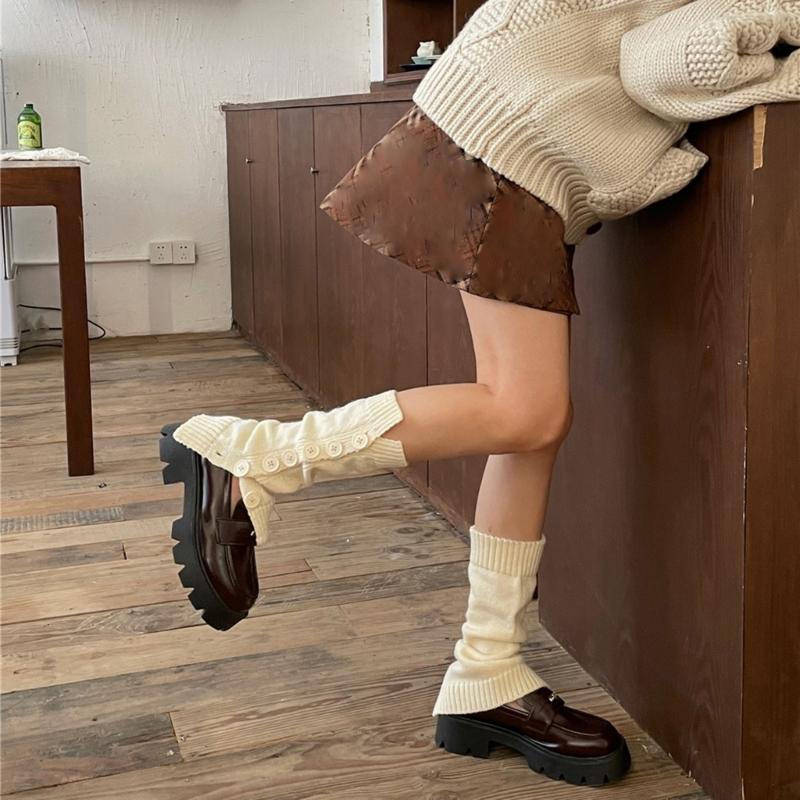 Women Knitted Winter Stocking Leg Warmers Long Socks Boot Cuffs Toppers Legging Pads Knee Brace Pads Knee Warmers Sleeve