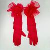 Elastic Women Long Mittens Wedding Dress Bridal Mesh Gloves Solid Lace Sleeves Gloves  Christmas