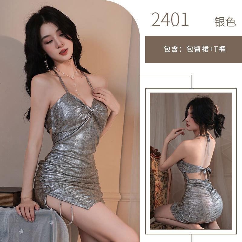 Sexy sexy underwear nightclub tight hip-wrapped uniform pure desire to avoid deep V suspenders passion clothes