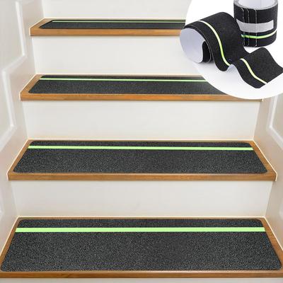 Bande Antidérapante Luminescente dans le Noir à Rayures Vertes Adhésive Abrasive à Friction Pour Marche d'Escalier Intérieur Extérieur