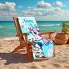 Personalized customized proof beach towel with UniKitty pattern - soft, absorbent,quick-drying,perfect swimming,camping&bathing