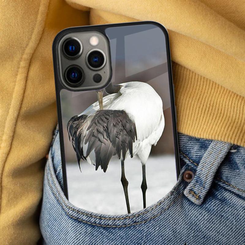 Coque de téléphone souple Grue à tête rouge pour iPhone 17 Air 16e Pro max 15 Pro 13 14 Plus 11 12 MagSafe Magnétique Coque