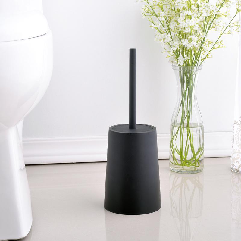 

Silicone Toilet Brush Set with Long Handle and Base for Bathroom Cleaning 37x18x13cm чорний