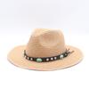 Summer men's and women's sunscreen straw hat sunshade Panama top hat seaside straw wide brim sun hat travel beach hat