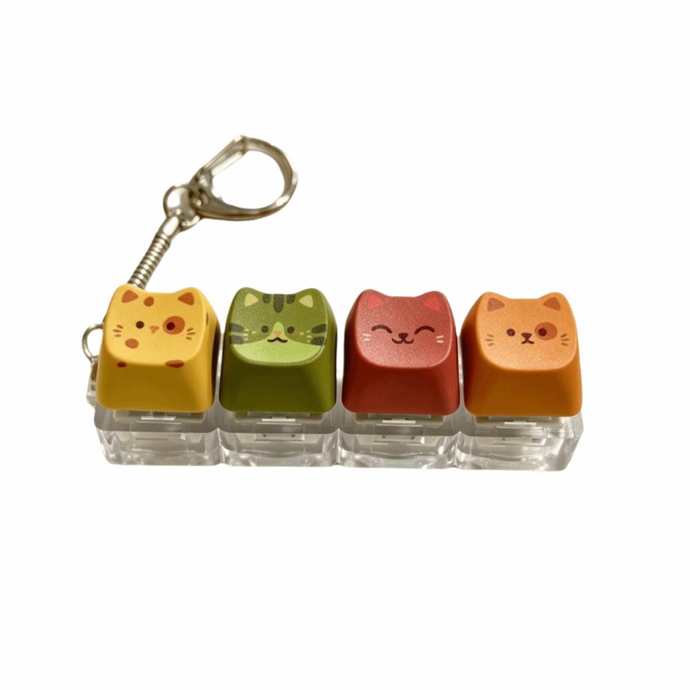 Süße Katze Tastatur Fidget Schlüsselanhänger Fingerknopf Tastenkappe Mechanische Tastenkappe Schlüsselring Anhänger