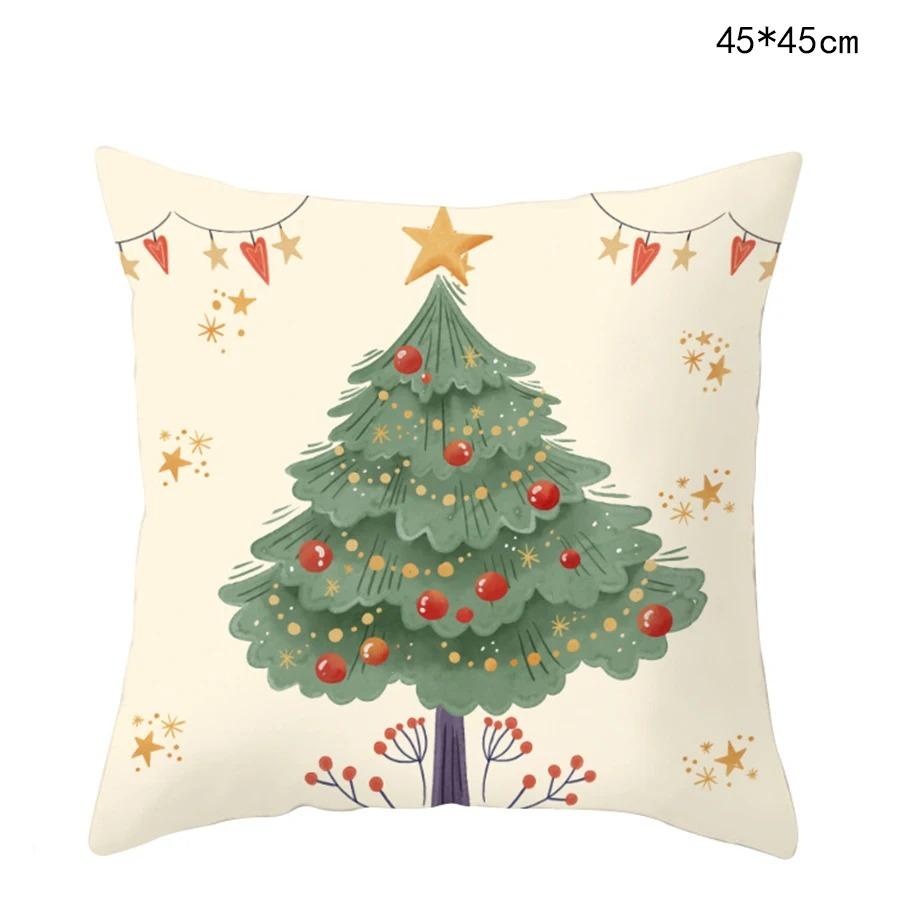 Weihnachts-Themen-Kissenbezüge Auto Zubehör Büro Santa Claus Wohnzimmer Sofa Hause Kissenbezüge