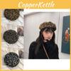 Leopard Print Beret Hat For Women Men Winter Fall Warm And Stylish Retro