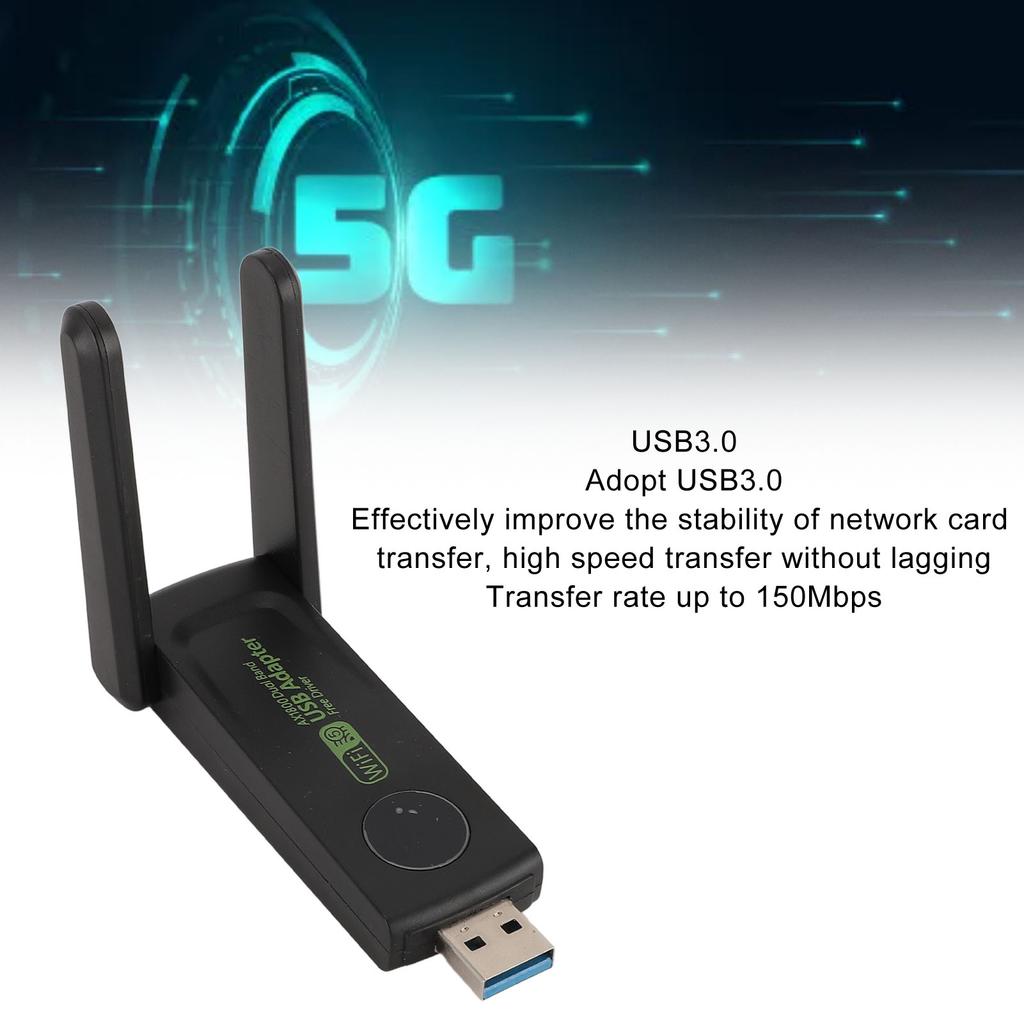 USB Wireless Network Adapter Professional Gigabit Dual Band 2.4G 5G 150Mbps Wireless Transmitter Receiver for Desktop Laptop PC