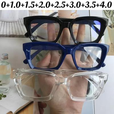 Women Fashion Oversized Frame Blue Light Blocking Reading Eyewear Luxury Far Sight Eyeglasses High Quality Presbyopia Goggle
