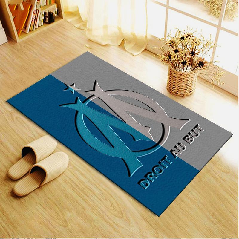 2025 New Olympique De Marseille Carpet Rug for Living Room Bedroom Home Sofa Decoration,Kids Play Non-slip Floor Mat