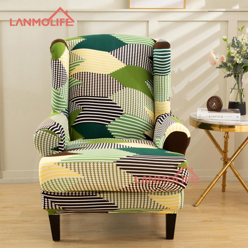 

Чохли для стільців Wingback Чохли для крісел з друком. Висока еластичність. Чохли для стільців. D36.2XW31.3XH43.3 inch