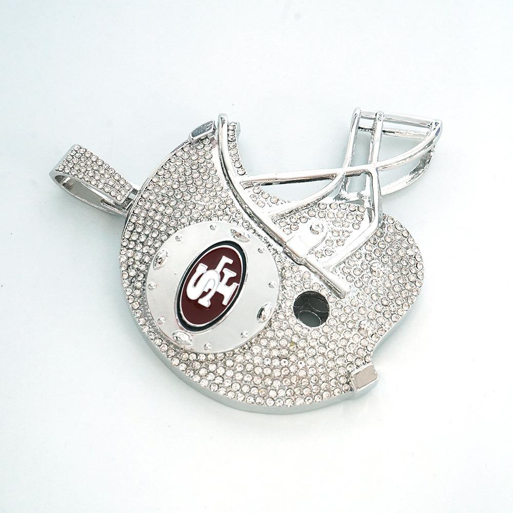 European and American San Francisco Football Helmet Alloy Pendant Necklace