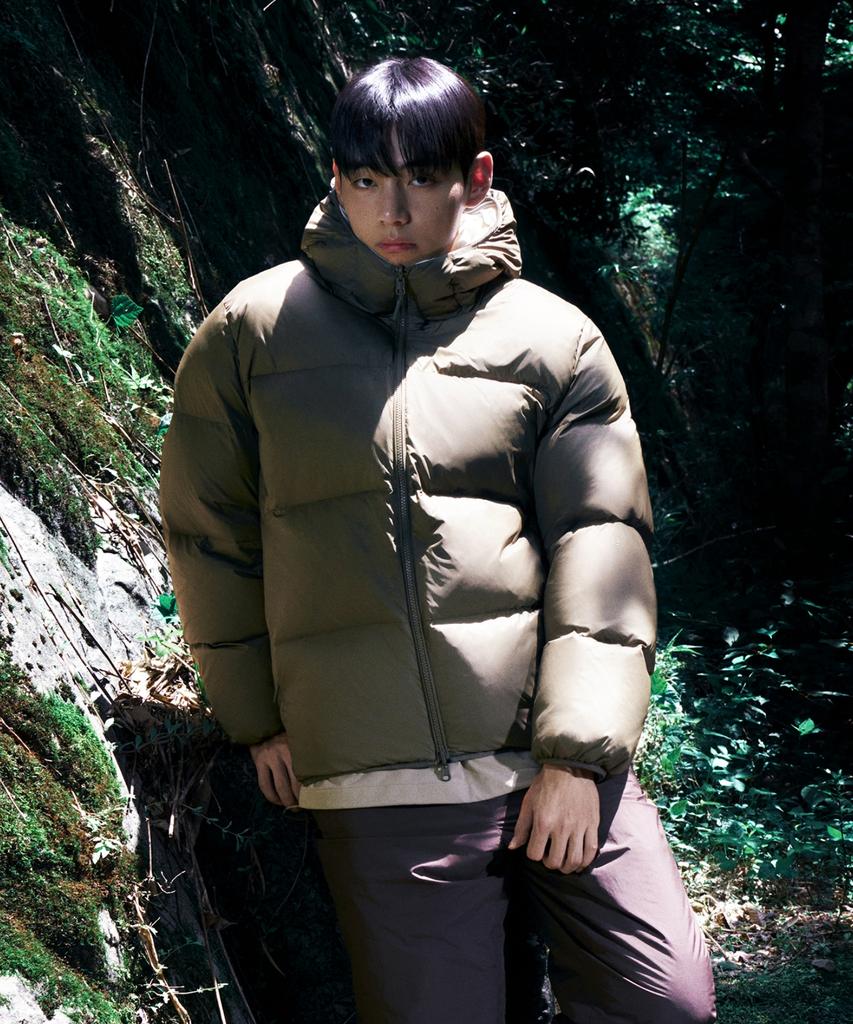 Snowpeak Apparel Airnova Pertex Reversible Hooded Heavy Down Jacket (S25Wupdj14) Yellow Khaki