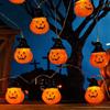 Halloween Pumpkin String Lights, Battery Operated LED Decorative Lights for Indoor & Outdoor Party Decoration 10ft, 20 LEDs