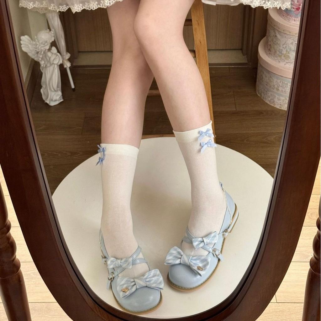 Cotton Lolita Socks With Sweet Side Bow For Girls Spring Summer Fashion
