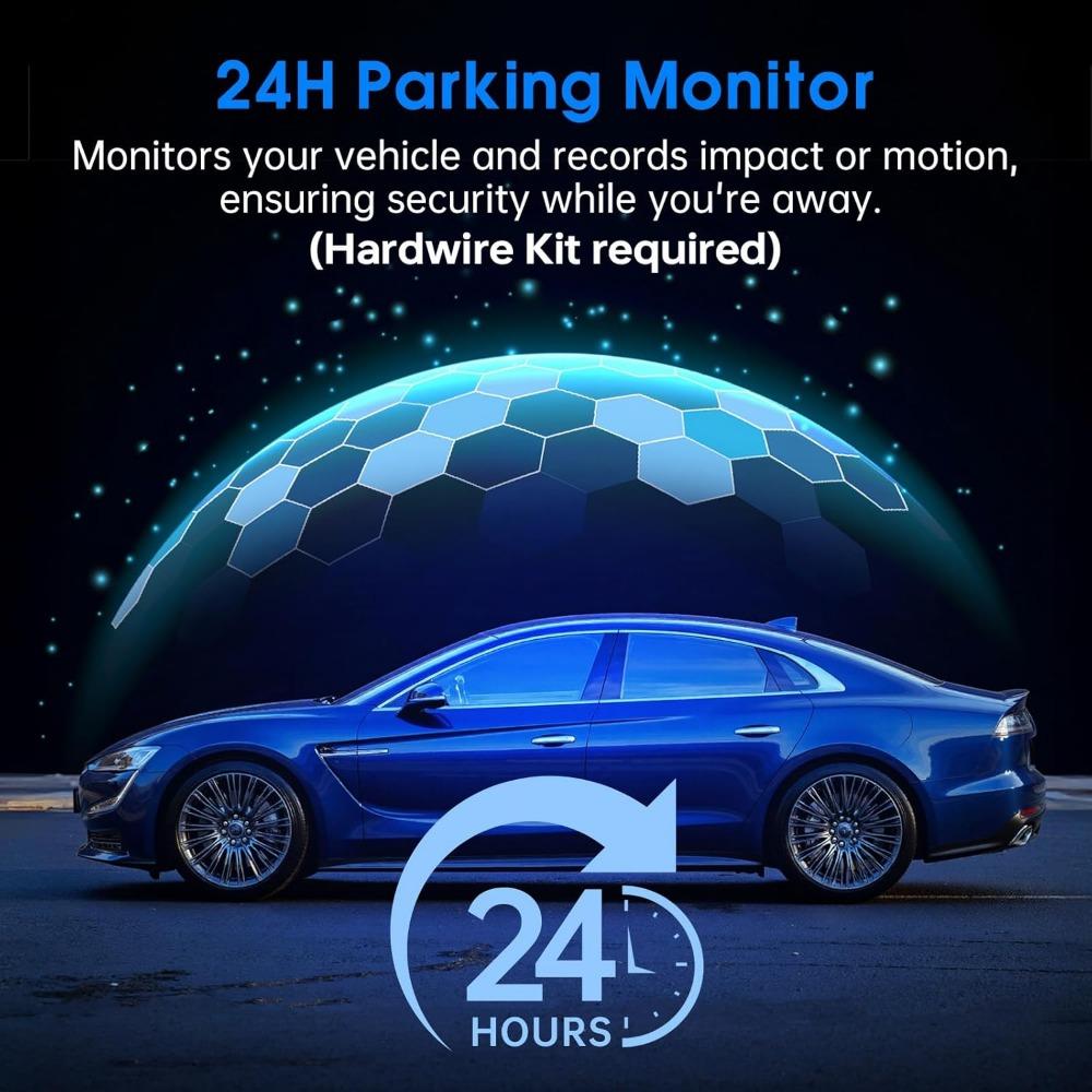 Dash Cam Front and Rear, 2.5K /1080P QHD Dual Dash Camera for Cars, Super Night Vision Dashcam, Loop Recording, 3.39” IPS, 64GB