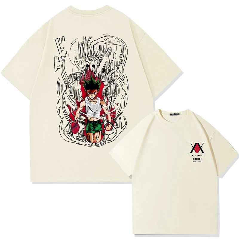 

Японская аниме-футболка с короткими рукавами, 100% хлопок, охотник на полный рабочий день, мужская и женская летняя модная брендовая футболка с короткими рукавами L