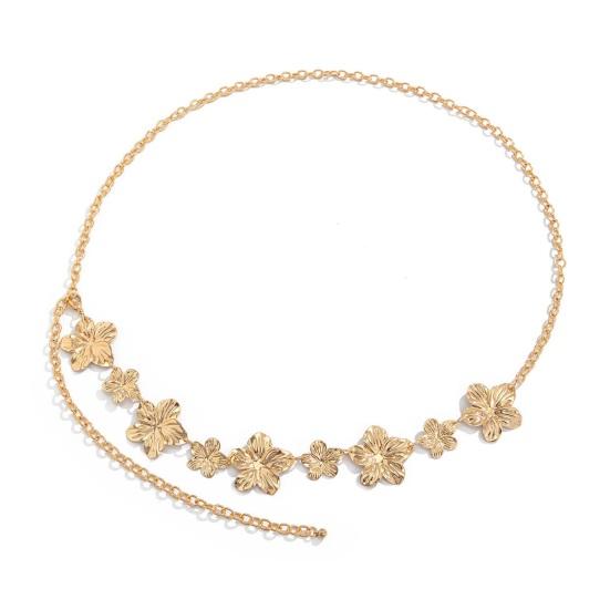 Waist Chain for Chain Waist Shape Body Women Adjustable Metal Belt Flower Chain A