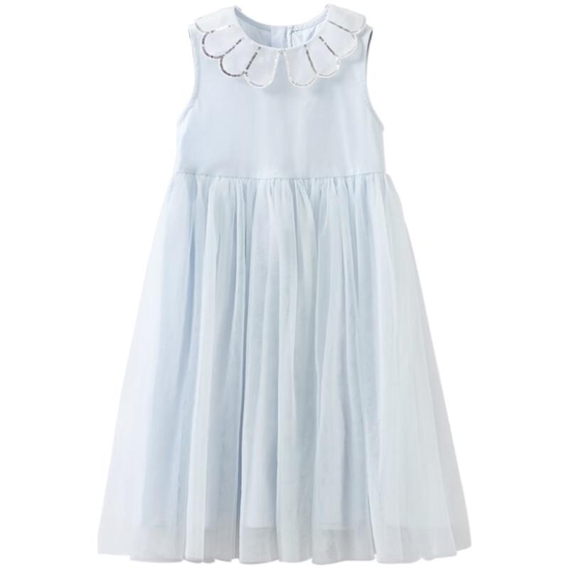 Hacikis Girls' Summer Petal Collar Princess Vest Dress