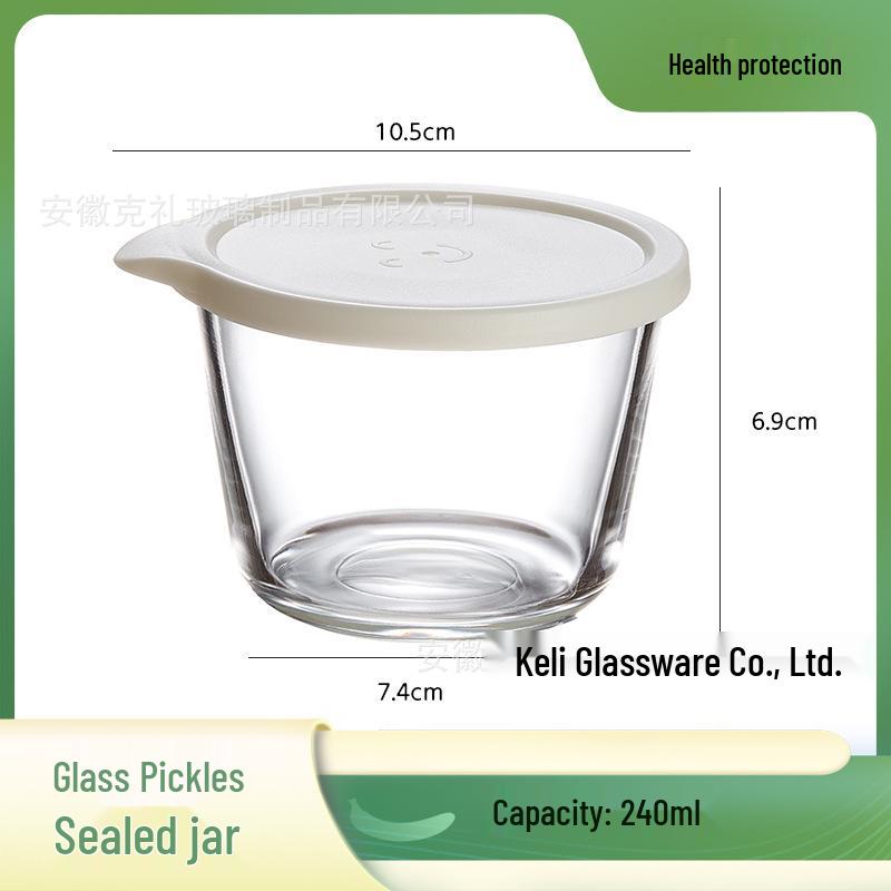 Food-Grade Transparent Glass Jar with Lid for Kimchi, Pickled Vegetables, Grains, Fruits, and Vegetables