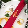 Christmas Napkin Rings 4Pcs Creative Xmas Tree Shape Dining Table Decor for Home Kitchen New Year Holiday Gathering