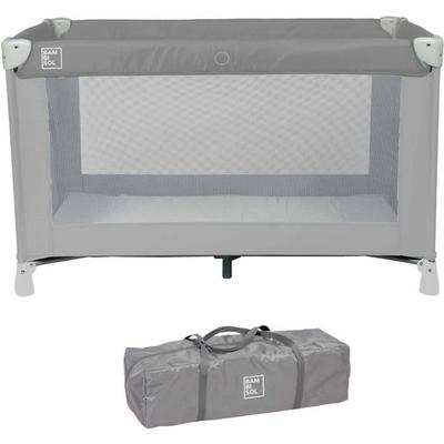 BAMBISOL Cot 120x60 Cm - From Birth To 36 Months - Mattress and Transport Bag Included