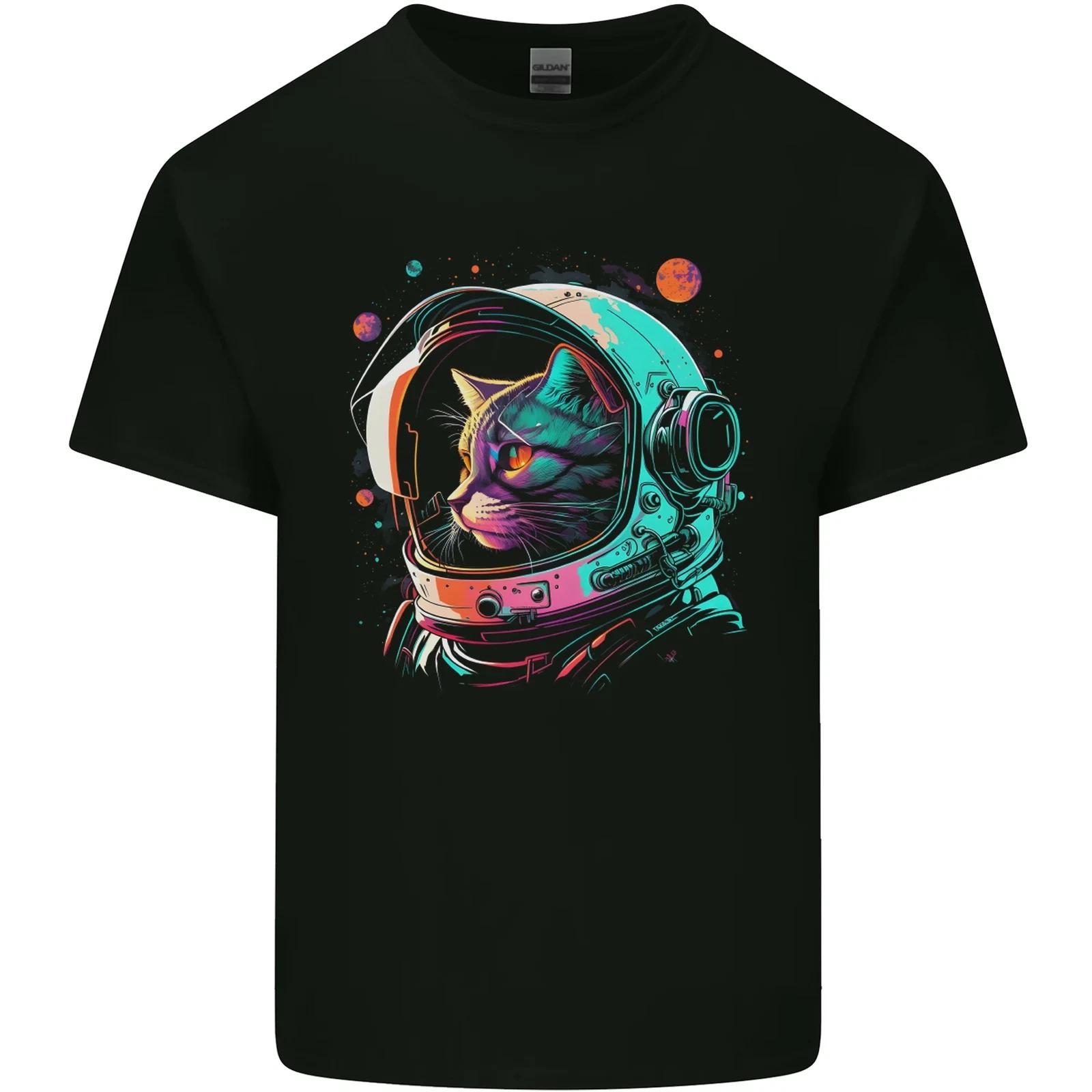 An Astronaut Cat in Outer Space Kids T-Shirt Childrens 4XL