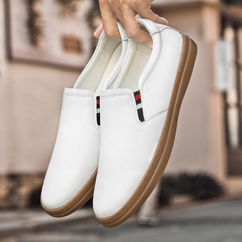 Calzado de Negocios para Hombre de Cuero Genuino Slip on Oficina Hombre Mocasines Fiesta de Boda Zapatos de Vestir para Hombre Transpirable Conducción Flats Mocasines