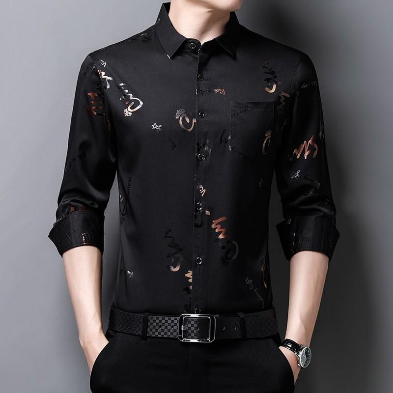 Long Sleeve Shirt Men's Spring and Autumn New Loose Printing Casual Shirt