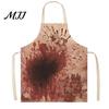 Blood Stain Costume Halloween Butcher Apron with Realistic Stain, Washable Protective Work Apron, Scary Accessory Horror Prop for Cosplay Parties And