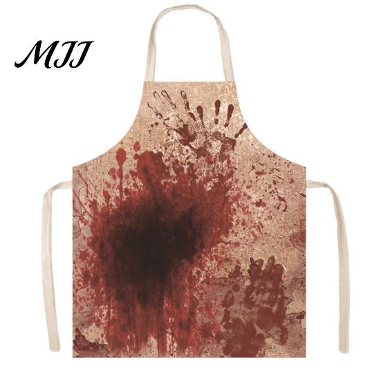 Blood Stain Costume Halloween Butcher Apron with Realistic Stain, Washable Protective Work Apron, Scary Accessory Horror Prop for Cosplay Parties And