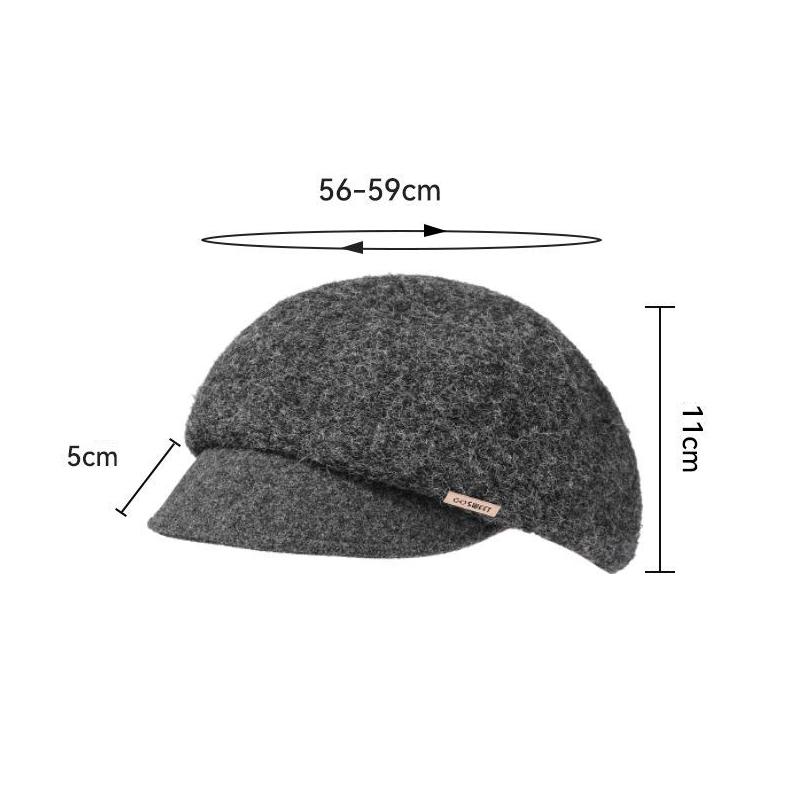 Women's Thick Wool Knitted Beret Autumn Winter Solid Color Stitching Cap