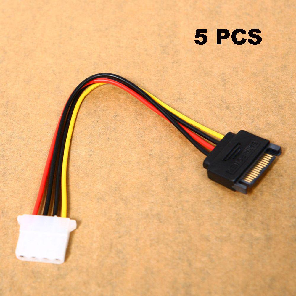 TOTOT 2pcs SATA 15Pin Male to IDE Molex 4Pin Female HDD Extension Power Adapter Cable for Serial ATA Hard Drives and CD ROM Drives 20cm
