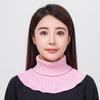 Winter Knitted Cotton Ring Scarf Solid Color Woman Soft Neck Protection Scarf Outdoor Warmer Fake Collar Scarf 25*17Cm