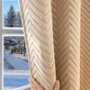 Winter Thermal Warm Folder Cotton Curtain Cold proof Windbreak Soundproof Blackout Beige Curtains for Living Room and Bedroom