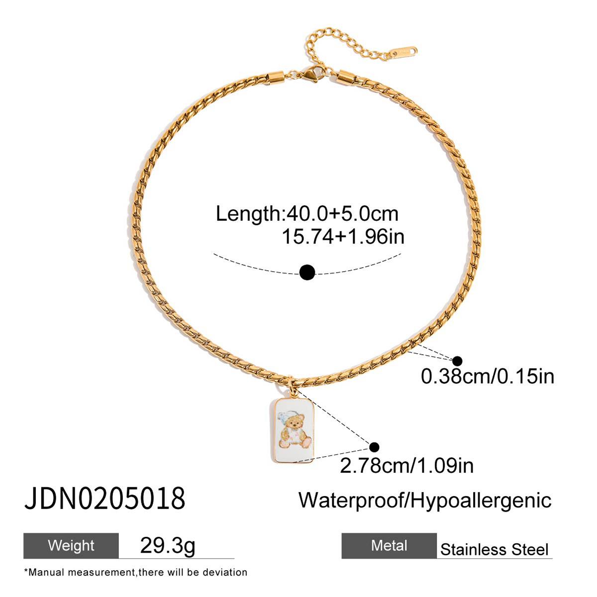 

Youthway Romantic White Print Oil Drip Pendant Multi-Layers Necklace Stainless Steel Summer Women Jewelry For New Fashion