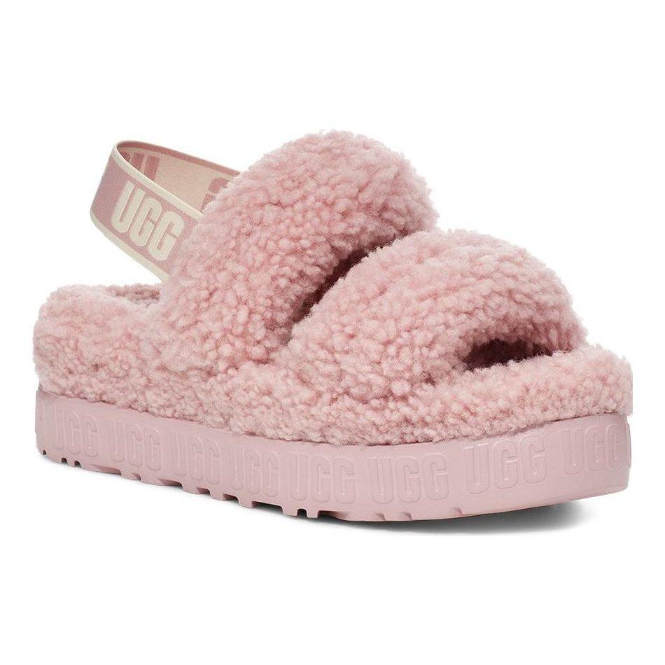 UGG Oh Fluffita Clean/Simple Fashion Fleece Lined Mules Fuzzy Slippers Women's Rose Gray 1120876-RSGRY