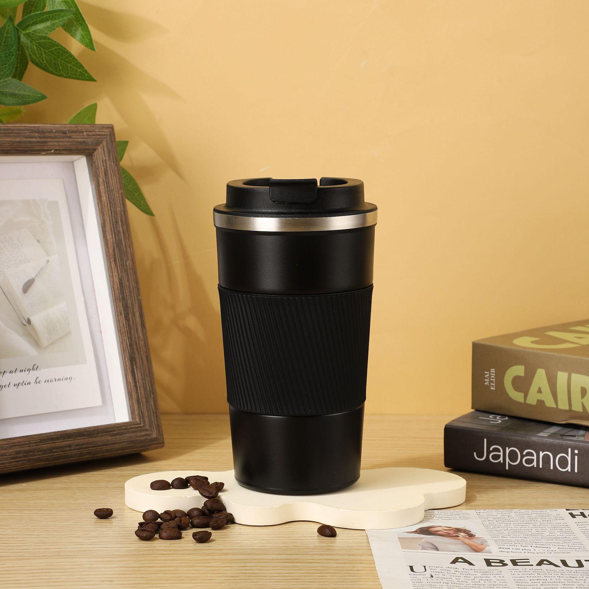 

Портативная трансграничная кофейная кружка из нержавеющей стали с кожаным чехлом - 304 Изолированная дорожная кружка 380 ml