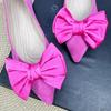 Fashion Flat Shoes for Women Spring and Autumn of 2025 New Pointed Suede Color Blocked Butterfly Bow Flat Shoes Large Sizes 41-43