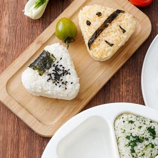 DFsucces Onigiri Shape 6-Hole Triangle Sushi Mold Kit Press Master Non-Stick Easy Convenient Restaurant Home Cooking Kitchen Supplies