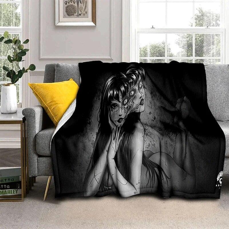 3D Horror Ghost Junji Ito Tomie Kawakami Blanket,Soft Throw Blanket for Home Bedroom Bed Sofa Picnic Travel Office Cover Blanket