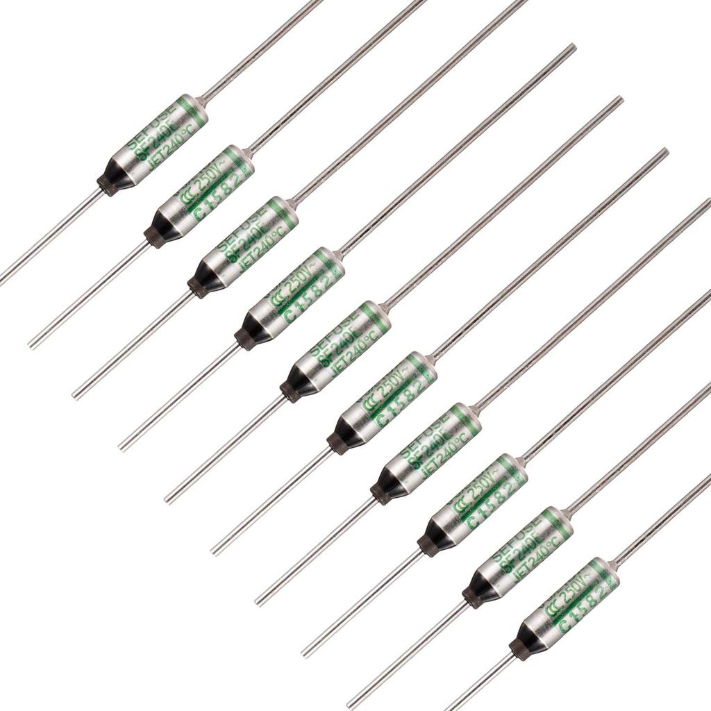 BOJACK SF240E SEFUSE 10A 250V Thermal Fuses 240 Degrees Celsius Thermal Cutoffs (Pack of 10)