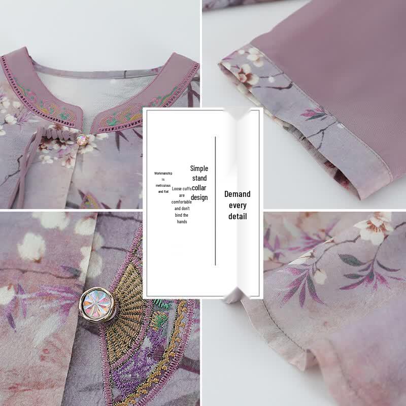 Da Tang Furen Women's New Chinese Style Floral Short-Sleeve Collection