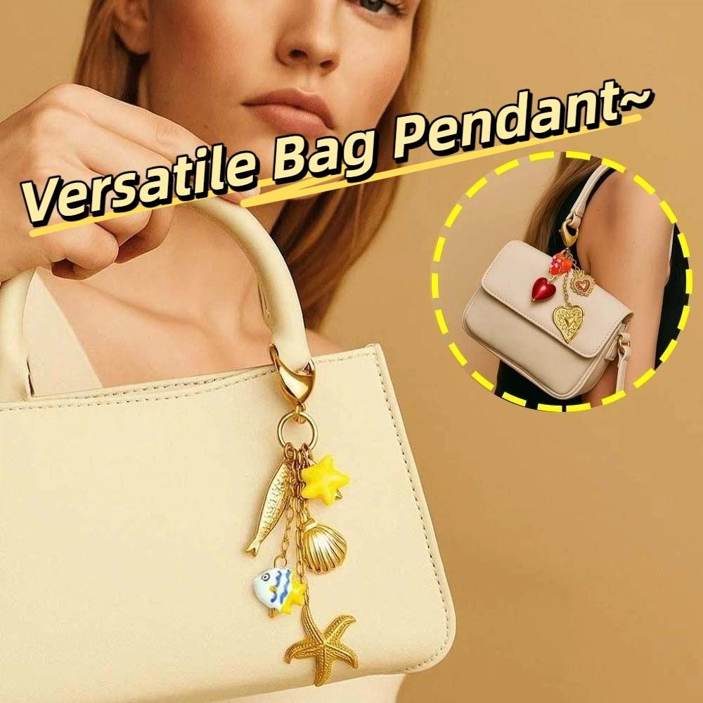 Waterproof Starfish Tassel Keychain Elegant Beaded Bag Pendant Creative Versatile Bag Charm  Girls
